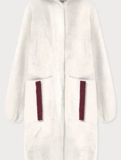 Bílý přehoz přes oblečení s kapucí á la alpaka (B3005)