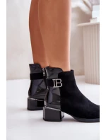 Elegantní Boty Na Podpatku Zateplené MR880-040 Černé