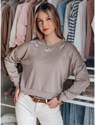 Dámská halenka s dlouhým rukávem Buttercotch CRYSTALIA mocha FashionStreet RY2770