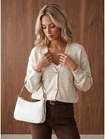 Dámský kardigan s kapsami, vanilková barva, FashionStreet MY2578
