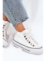 Kožené Vysoké Tenisky Dámské GOE RR2N4102 Bílé