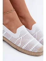 Dámské síťované espadrilky z látky Bílé Candessa Dámské síťované espadrilky z látky Bílé Candessa