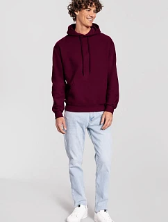 Fruit of the Loom Iconic Premium Hooded Sweat Mikina s kapucí z těžké bavlny 16.2284 burgundy