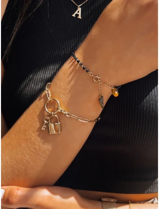 FREE TIME černý náramek FashionStreet LY0095