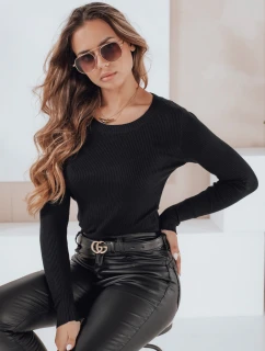 Dámský žebrovaný svetr NOLVIE black FashionStreet MY2492