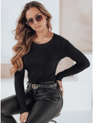 Dámský žebrovaný svetr NOLVIE black FashionStreet MY2492