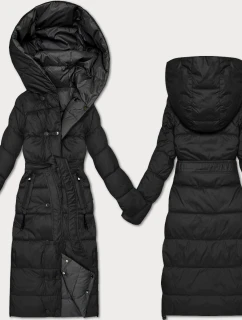 Černo-grafitová oboustranná zimní bunda s páskem Minority (M2-6519-1+27)