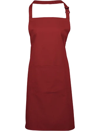 Premier PR 154 Zástěra s laclem a kapsou na břiše "Colours" 39.0154 burgundy Premier PR 154 Zástěra s laclem a kapsou na břiše "Colours" 39.0154 burgundy