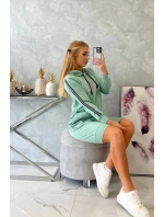 Šaty s reflexním potiskem tmavě mátové