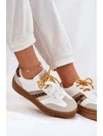 Dámské Tenisky Na Platformě S Dvojitým Šněrováním Leopardí Bílé Niteria