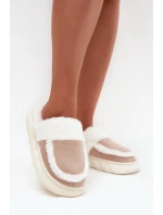 Dámské pantofle na tlusté podrážce s kožešinou Vinceza 19952 Béžové Dámské pantofle na tlusté podrážce s kožešinou Vinceza 19952 Béžové