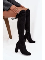 Dámské semišové kozačky na vysokém podpatku Černá Xamarin Dámské semišové kozačky na vysokém podpatku Černá Xamarin