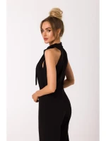 M746 Kombinéza se zavazováním za krkem - černá