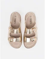 Luxusní  sandály zlaté dámské platforma