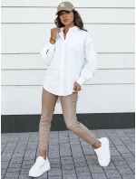 Dámské voskované béžové kalhoty BRIAL se šňůrkou FashionStreet UY2152