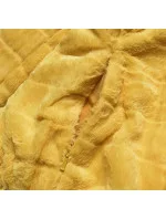 Žlutá krátká oboustranná dámská bunda pro přechodné období (M832A) Žlutá krátká oboustranná dámská bunda pro přechodné období (M832A)