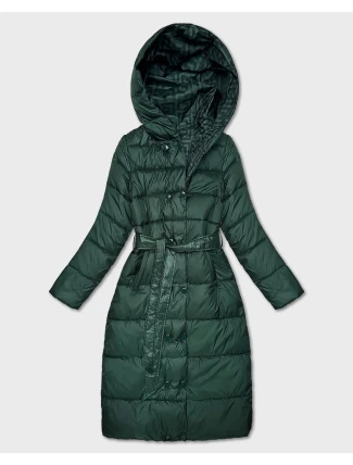 Zelená oboustranná dlouhá bunda s kapucí (P22-6638-33+33) Zelená oboustranná dlouhá bunda s kapucí (P22-6638-33+33)