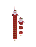 ČERVENÝ PLSTĚNÝ ADVENTNÍ KALENDÁŘ SANTA CLAUS