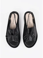 Komfortní  sandály černé dámské na klínku