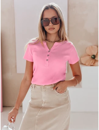 Dámská žebrovaná halenka KISS LOOK růžová FashionStreet RY2837