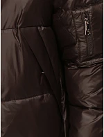 Dámská zimní prošívaná bunda s kapucí, hnědá, FashionStreet TY5965 Dámská zimní prošívaná bunda s kapucí, hnědá, FashionStreet TY5965