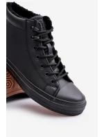 Mužské zateplené tenisky s zipem černé Big Star MM174012 Mužské zateplené tenisky s zipem černé Big Star MM174012