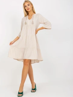 Šaty D73761M30214A1EN světle béžové