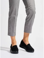 Luxusní dámské mokasíny černé na klínku Luxusní dámské mokasíny černé na klínku