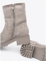 Exkluzívní  kotníčkové boty šedo-stříbrné dámské platforma