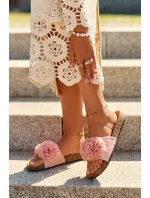 Nazouváky Na Korkové Podrážce Růžové Flowerbomb