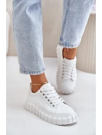 Zateplené Dámské Sneakersy Big Star MM274616 Bílé Zateplené Dámské Sneakersy Big Star MM274616 Bílé