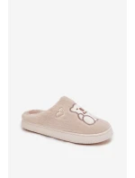 Zimní plyšové papuče s medvídkem Béžové Noralie