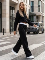 Dámská souprava širokých kalhot GALAXY GLOW černá FashionStreet AY0952 Dámská souprava širokých kalhot GALAXY GLOW černá FashionStreet AY0952