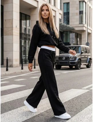 Dámská souprava širokých kalhot GALAXY GLOW černá FashionStreet AY0952