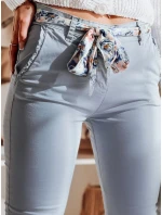 Dámské látkové chinos kalhoty s páskem ROSSALI modré FashionStreet UY2535