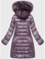 Fialová lehká dámská bunda pro přechodné období (b8058-51)