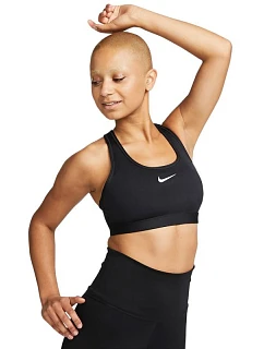 Sportovní podprsenka Nike Swoosh Nesium Support, černá, DX6821 010 S