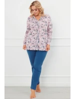 Italská móda Lacenta long r. long sp. color:print/jeans