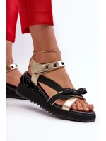 Dámské Sandály S Mašlí D&A CR956 Zlaté