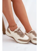 Dámské Semišové Tenisky Na Platformě Big Star RR274A344 HI-POLY SYSTEM Béžové