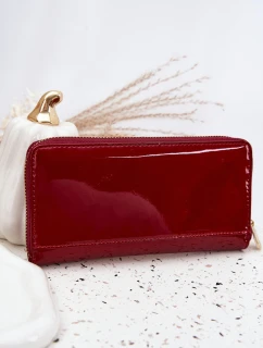 Lakovaný dámský peněženka z eko kůže červená Phelina