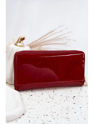 Lakovaný dámský peněženka z eko kůže červená Phelina