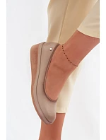 Kožené dámské polobotky na platformě Vinceza Béžové