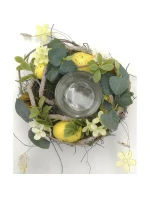 DEKORATIVNÍ SVÍCEN ŽLUTÝ 16CM NA ČAJOVOU SVÍČKU