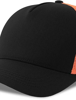 Atlantis Headwear Rapper Cotton-S 5 panelová Trucker kšiltovka 33.0260 black/orange fluo