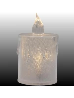 DEKORATIVNÍ SVÍČKA 8 CM TRANSPARENTNÍ TEPLÁ BÍLÁ 1 LED