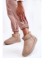 Dámské semišové nízké boty do sněhu Světle béžová Shelie