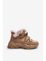 Dámské zimní boty s kožešinou v béžové barvě Cresandi Dámské zimní boty s kožešinou v béžové barvě Cresandi