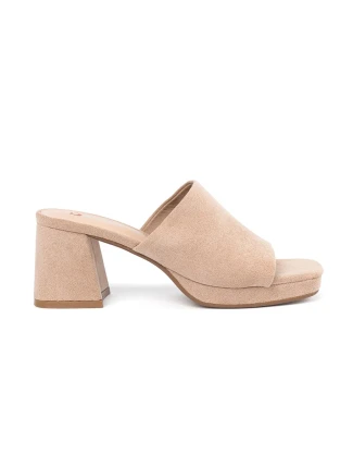 Krásné  nazouváky hnědé dámské na širokém podpatku