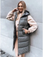 Dámská dlouhá prošívaná vesta FAR AWAY tmavě šedá FashionStreet TY3832